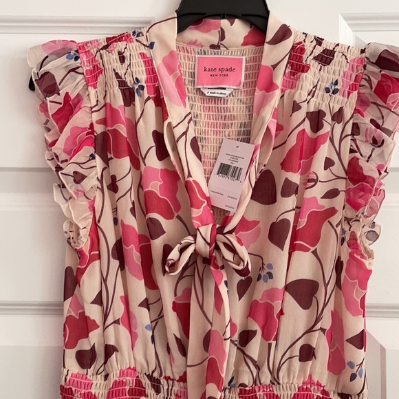 NWT Kate Spade Nouveau Bloom Ruffle hem, tie dress - Picture 4 of 5